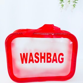 تصویر wash bag کیف واش بگ سایز بزرگ مات - قرمز wash bag