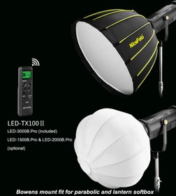 تصویر نور NiceFoto 300W daylite LED-3000B.Pro COB LED Video Light 
