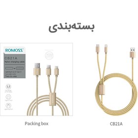 تصویر کابل تبدیل USB به USB-C و لایتنینگ روموس مدل CB21A 