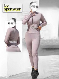 تصویر ست سوئی کراپ لگ ورزشی زنانه NIKE کد 001 NIKE womens sports crop leg sweatshirt set code 001