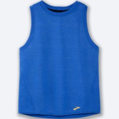 تصویر تاپ ورزشی زنانه بروکس Brooks Distance TANK آبی زرد 