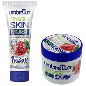 تصویر پک کرم ژل آبرسان انار حجم 250 میل و کرم ژل آبرسان انار حجم 75 میل آمبرلا Umbrella Pomegranate Gel Cream 250ml With Moisturizing Gel 75ml