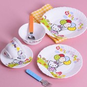 تصویر سرویس غذاخوری ۵ تکه کودک پارس اپال طرح کیتی کد ۶۵۳ 