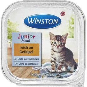 تصویر ووم گربه وینستون با طعم گوشت پرنده 100 گرم (بسته بندی جدید) Winston mit chicken 100gr