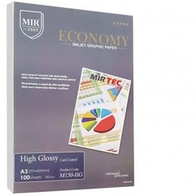 تصویر کاغذ 150 گرم Mir فتوگلاسه 100 برگی A4 Mir High Glossy Photo Paper 150Gsm A4 100 Sheets