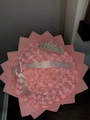 تصویر دسته گل روبانی مصنوعی 50 شاخه رز (کد کالا : 03090401) 