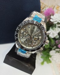 تصویر ساعت مچی مردانه سه موتور فعال کرنوگراف بند نقره ای صفحه طوسی برند رولکس ROLEX،تکی به قیمت عمده ROLEX