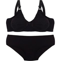 تصویر ست شورت و سوتین لعیا کد ۳۰۳۲ رنگ مشکی 