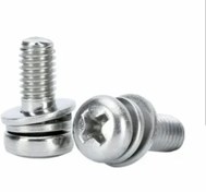 تصویر پیچ دوبل واشر 12*3 اسمبل شده - 500 تایی ASSEMBLED DOUBLE WASHER SCREW 3*10 (WASHER 6m)