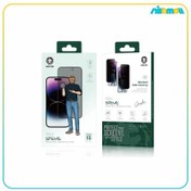 تصویر محافظ صفحه نمایش اپل آیفون ۱۵ پرو مکس مدل Steve 9H با لبه دار 