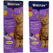 تصویر بستنی گربه وینستون طعم گوشت و پنیر بسته ۸ عددی 