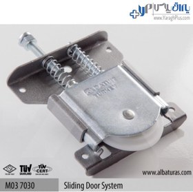 تصویر قرقره درب ریلی آلباتور ظرفیت ۸۰ کیلوگرم 