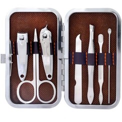 تصویر ست مانیکور و پدیکور ۷ تیکه با کیف چرمی 