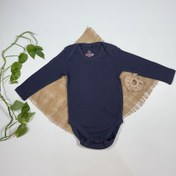 تصویر بادی نوزادی دخترانه آستین بلند برند لوپیلو طرح ساده سرمه ای رنگ - 6 تا 12 ماه 