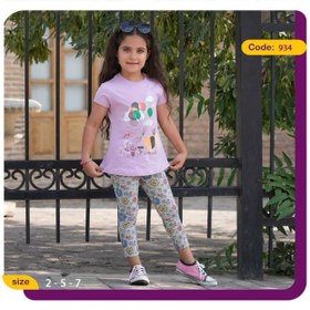 تصویر تیشرت شلوار دخترانه طرح بادکنک کد 934 Girls' t-shirt with balloon design 934