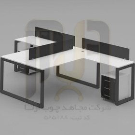 تصویر میز کانتر اداری دو نفره مجاهد چوب آرتا 