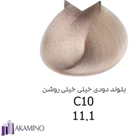 تصویر رنگ موی بلوند دودی خیلی خیلی روشن C10 وال وار کد11.1 