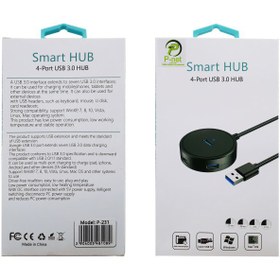 تصویر هاب 4 پورت USB-C پی نت مدل p-231 hub-p-231