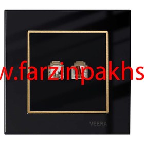 تصویر کلید و پریز ویرا مدل ویرا پرو اسپرت مشکی با زه طلایی Veera Switch And Sockets Pro Sport Black Gold