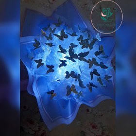 تصویر دسته گل پروانه 50 شاخه آبی 