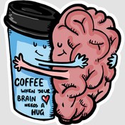 تصویر استیکر Coffee and Brain برای قهوه خورا 