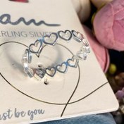 تصویر انگشتر نقره زنانه طرح قلب عیار ۹۲۵ 