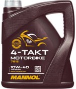 تصویر روغن موتور سیکلت مانول مدل 10w-40 حجم ۴ لیتری Mannol motorcycle oil model 10w-40 4 liter