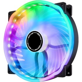 تصویر فن EZDIY-FAB 200mm RGB Case Fan 800rpm، بلبرینگ هیدرولیک 200 میلی متر 5V ARGB فن برای Case Case-1 Pack 
