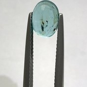 تصویر نگین آپاتیت طبیعی آبی سبز اصل آمریکا تراش اوال سایز 6*9 