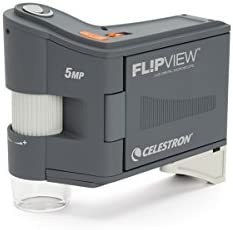 تصویر میکروسکوپ ال سی دی دستی (خاکستری) Celestron 44314 FlipView دستی 