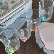 تصویر سرویس چایخوری مسافرتی ۴ نفره لیمون - صورتی کرپ 