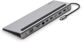 تصویر Belkin USB C Hub، داک آداپتور 11 در 1 چند درگاهی با 4K Hdmi، Dp، Vga، USB-C 100W Pd Pass-Through Charging، 3 A، Gigabit Ethernet، Sd، Microsd، پورت های 3.5mm برای Macbook* Pro، Air ، Xps و بیشتر - ارسال 20 روز کاری 