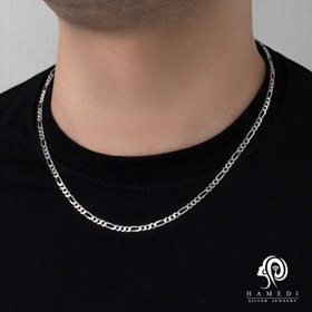 تصویر گردنبند نقره مردانه فیگارو مدل KEM T8 T 
