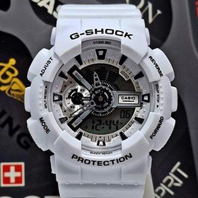 تصویر ساعت مچی جیشاک سفید (جی شاک G-Shock) طرح اصلی عقربه پمپی( زنانه و مردانه ) 