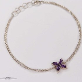 تصویر دستبند نقره ستاره 4 پر 