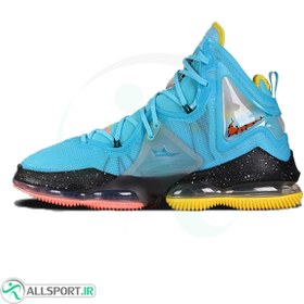 تصویر کفش بسکتبال نایک زنانه لبرون طرح اصلی Nike LeBron 19 Blue 