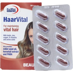 تصویر کپسول هر ویتال یوروویتال 30 عدد Eurho Vital Haar Vital 30 Caps