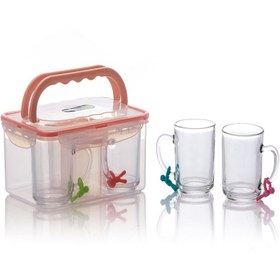 تصویر سبد پیک نیک لیمون مدل چای خوری 4 نفره - کرم 