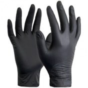 تصویر دستکش یکبار مصرف لاتکس مشکی ۵۰ عددی 