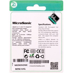 تصویر فلش 64 گیگ میکروسونیک Microsonic Drive Mini 