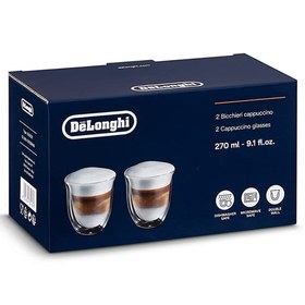 تصویر فنجان دو جداره دلونگی لاته ماکیاتو بسته 2 عددی DELONGHI 2 GLASSES LATE MACCHIATO