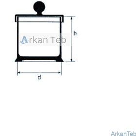 تصویر جار دربدار شیشه ای پایه دار 80×80mm لبه سمباده ای برند TGI 