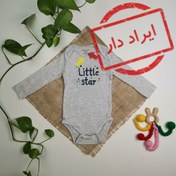 تصویر بادی نوزادی آستین بلند برند fox & bunny طرح نوشته دار طوسی کمرنگ رنگ - 9-12 ماه | فروشگاه نام نیکو 