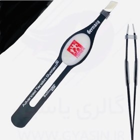 تصویر موچین انبری دکمه دار تیتانیوم فیشر Fisher Eyebrow Tweezers Titanium Series