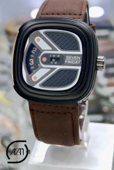 تصویر ساعت مچی سون فرایدی بند قهوه ای|Seven Friday brown strap watch 