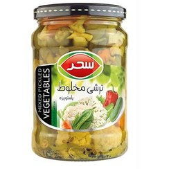 تصویر ترشی مخلوط شیشه 640گ سحر 