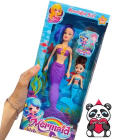 تصویر باربی پری دریایی با بچه | Mermaid Barbie with baby 