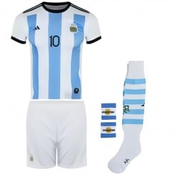 تصویر ست پنج تکه لباس ورزشی طرح تیم ملی آرژانتین مدل مسی 2023 