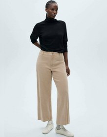 تصویر کراپ واید لگ کرم MANGO 