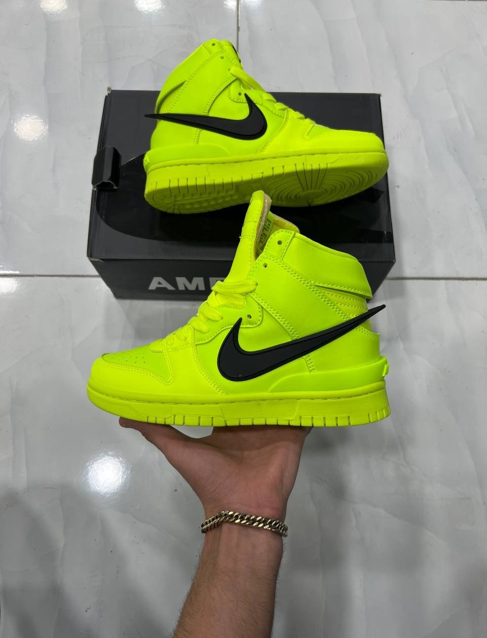 neon green high top nikes